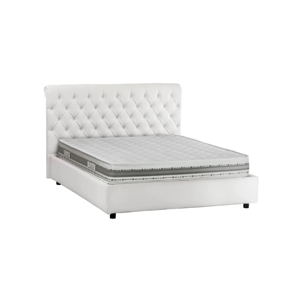 Letto matrimoniale bianco - Modello Contemporaneo - Bianco - Öko-Tex Zertifikat - LEGNO