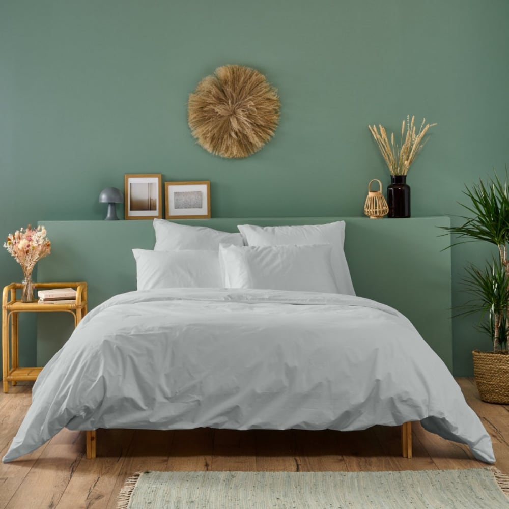 Parure de lit 1 personne gris clair 140x200cm