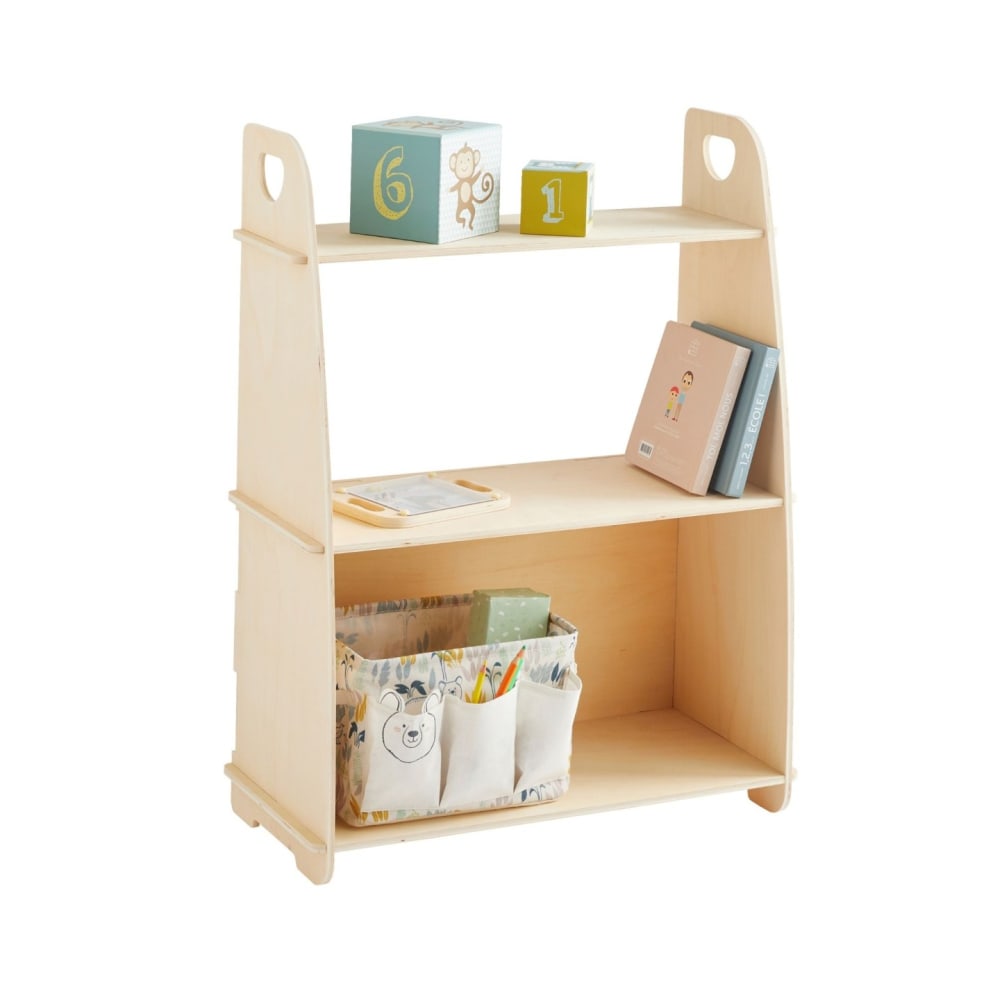 Box & beyond Kinderbücherregal mit 3 Ablagen, ohne Werkzeug, Holz, 69 x 30 x 85 cm style seaside Braun Holz