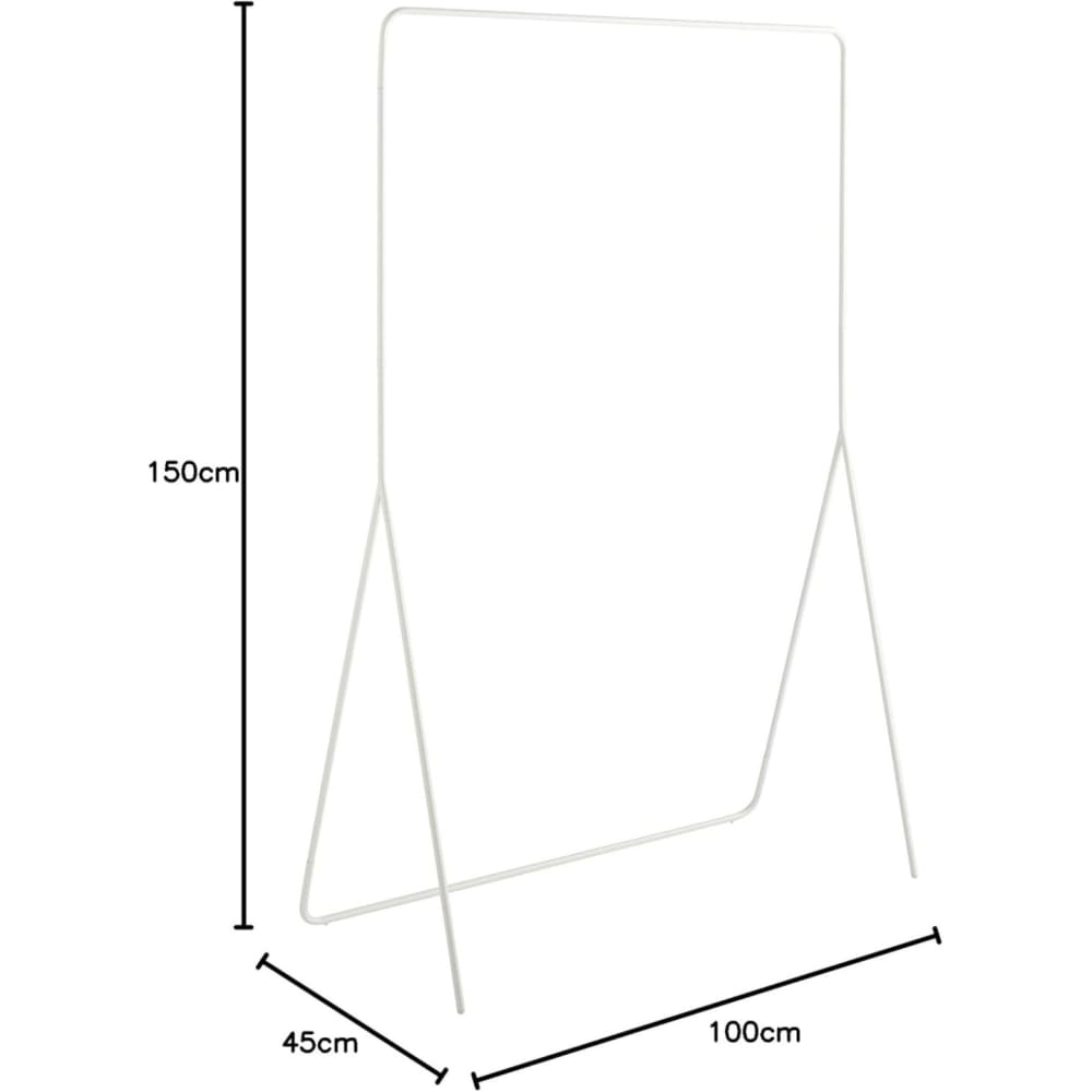 Minimalistischer Kleiderständer aus weißem Metall, 100 x 45 x 150