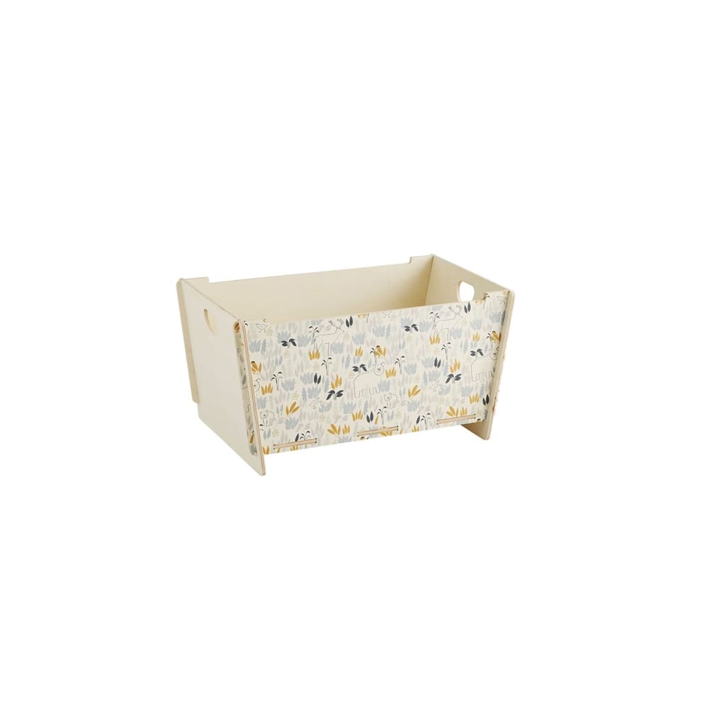 Coffre de rangement en bois naturel et motif ourson 69,5 x 40 x 35 cm Coffre de rangement en bois naturel et motif ourson 69,5 x 40 x 35 cm