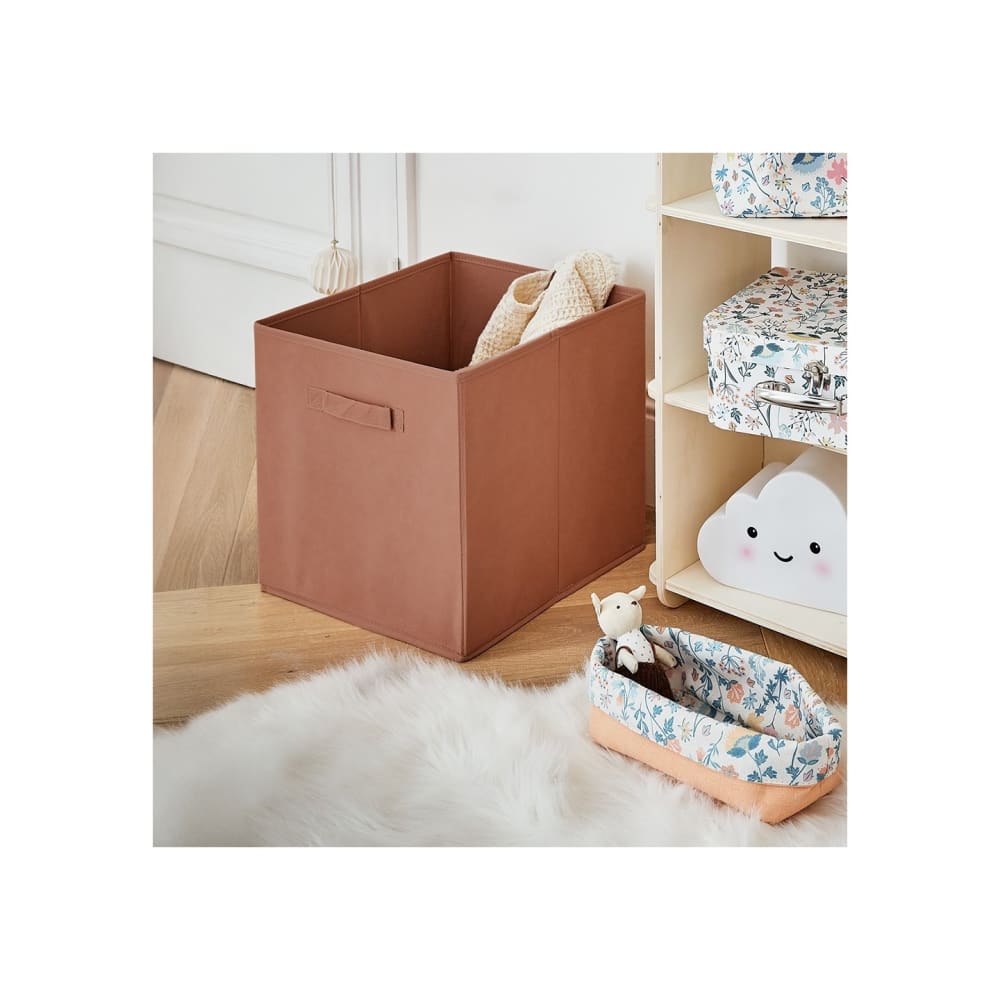 Lot de 6 paniers pliables en tissu terracotta 27 x 27 x 27 cm — vue 4