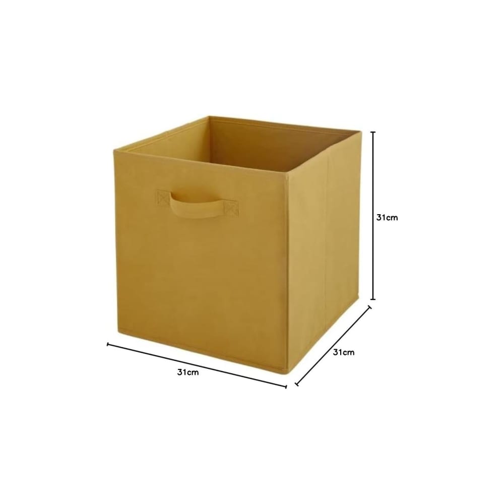 Lot de 6 paniers pliables en tissu jaune 31 x 31 x 31 cm — vue 3