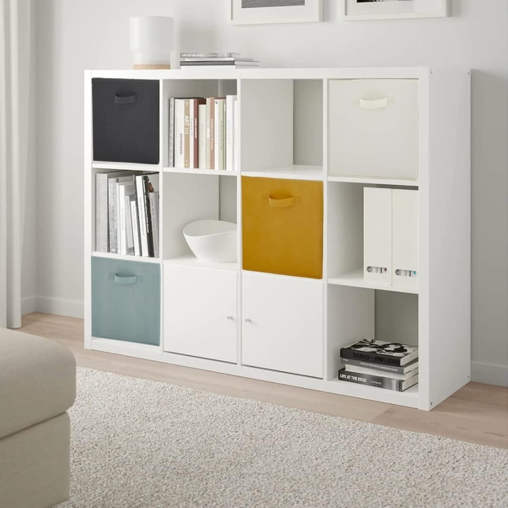 Lot de 6 paniers pliables en tissu jaune 31 x 31 x 31 cm — vue 4
