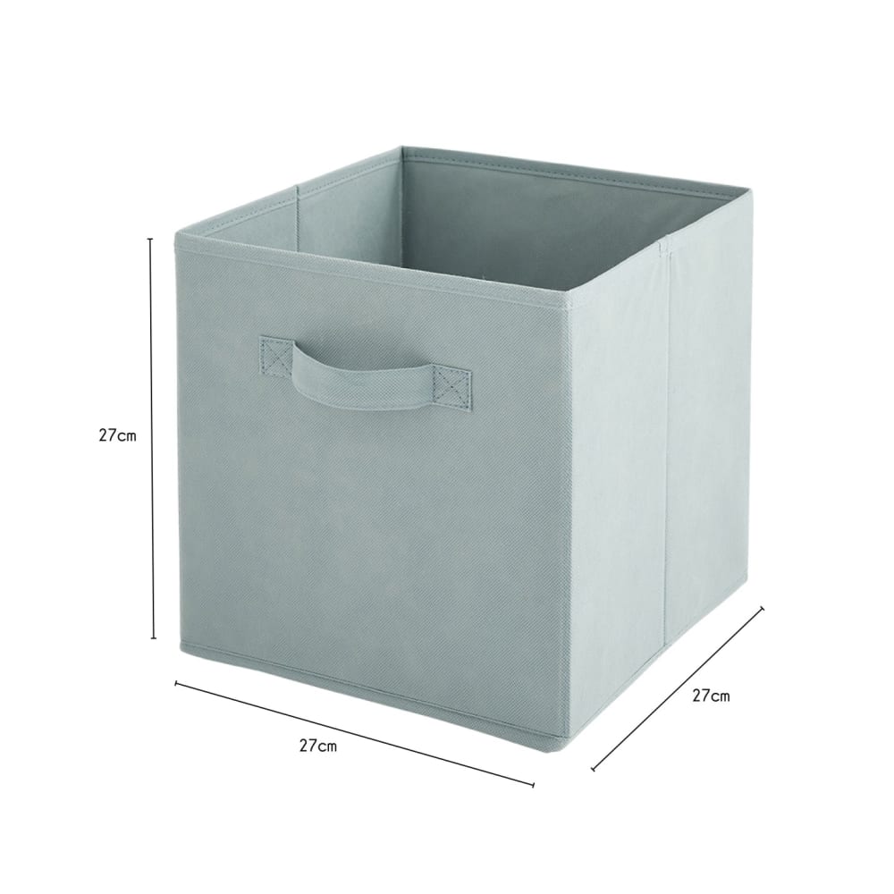 Lot de 6 paniers pliables en tissu vert sauge 27 x 27 x 27 cm — vue 3