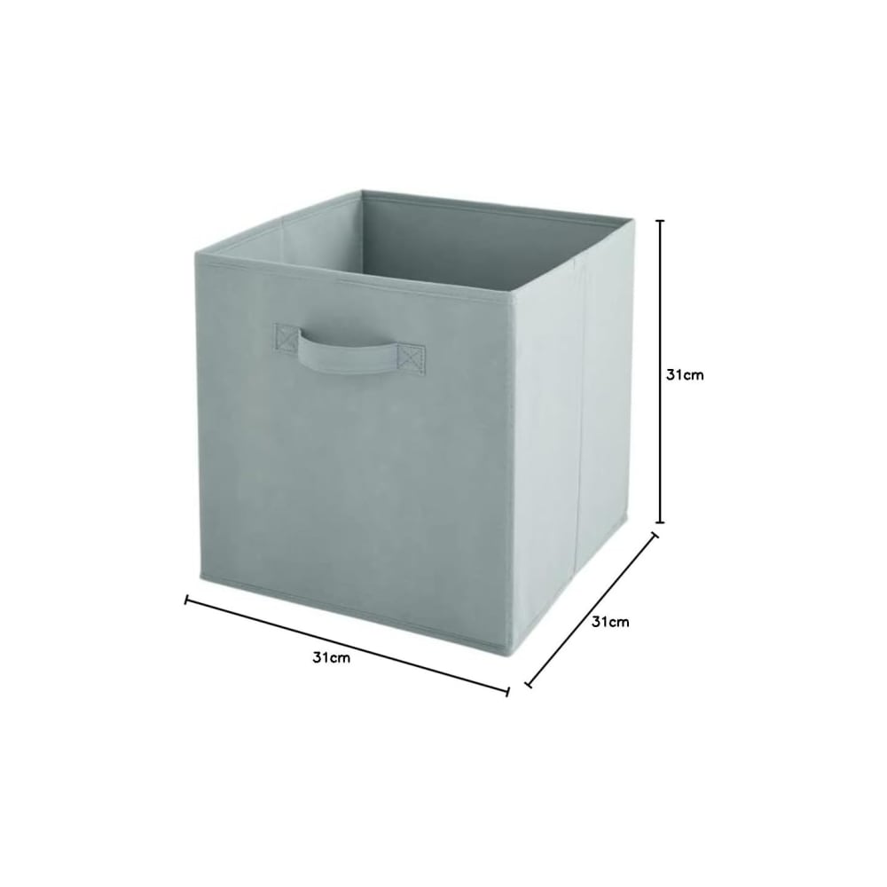 Lot de 6 paniers pliables en tissu sauge 31 x 31 x 31 cm — vue 3