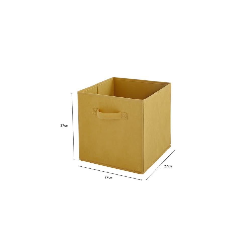 Set mit 6 faltbaren gelben Stoffkörben, 27 x 27 x 27 cm - Maisons