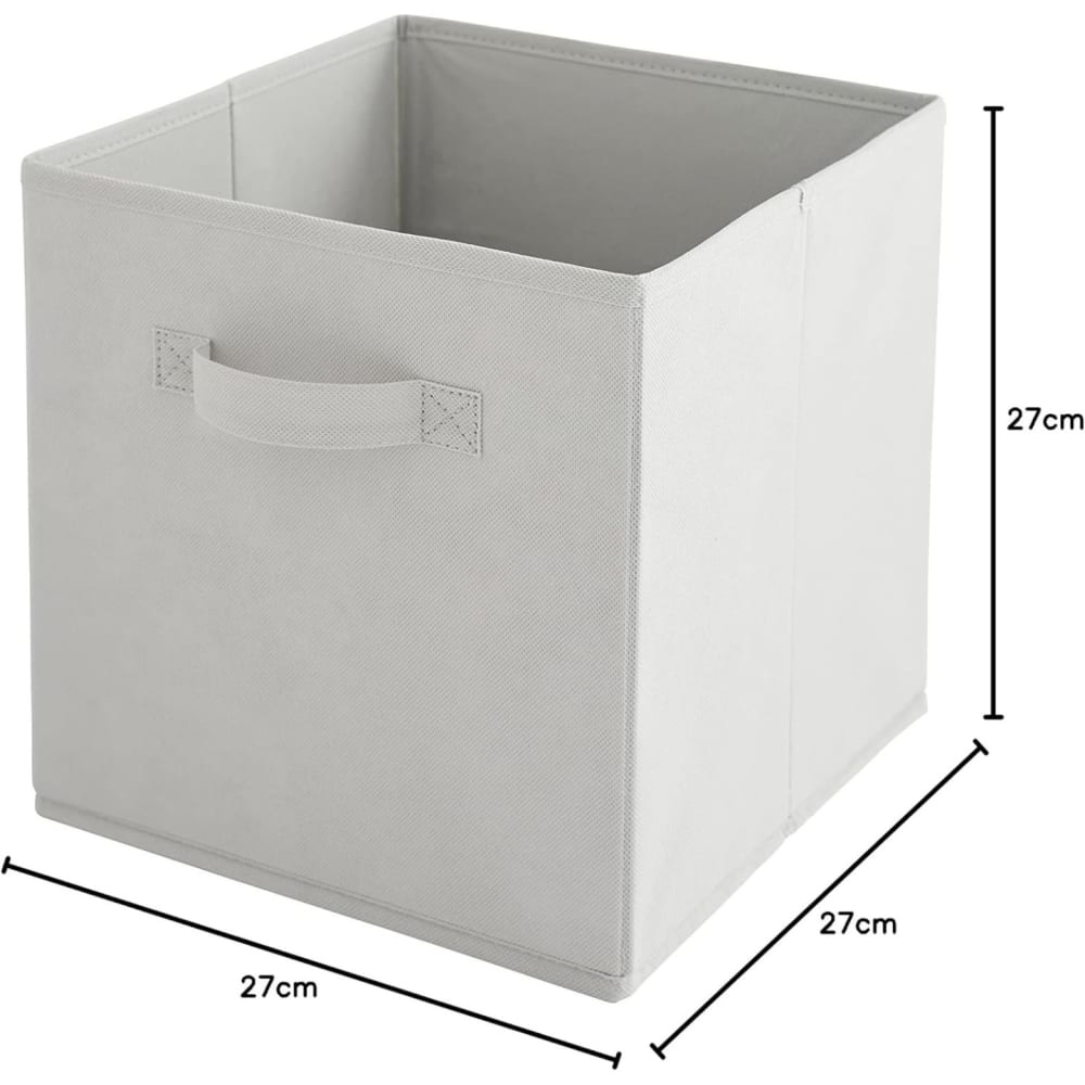 Lot de 6 paniers pliables en tissu gris clair 27 x 27 x 27 cm - Maisons du Monde
