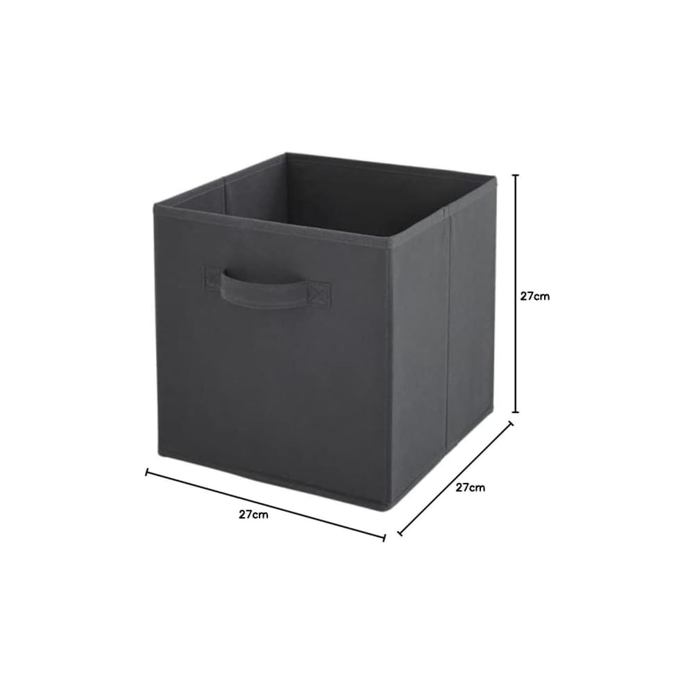 Lot de 6 paniers pliables en tissu gris 27 x 27 x 27 cm - Maisons du Monde