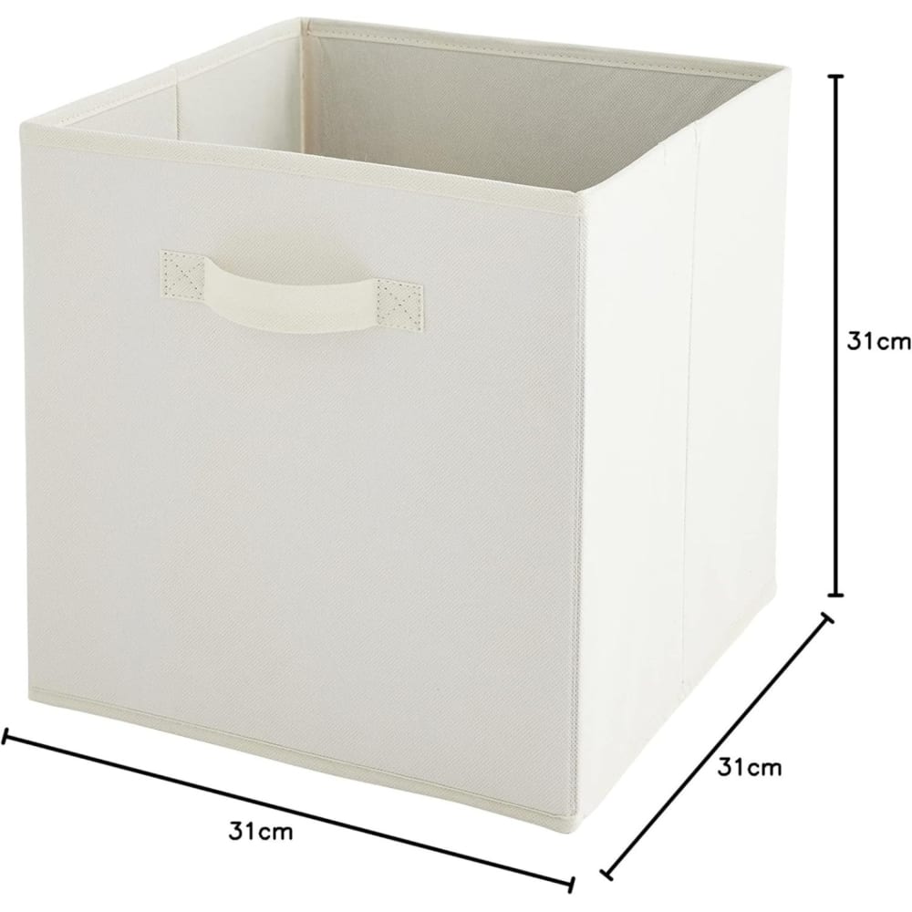 Set aus 6 faltbaren Körben aus weißem Stoff 31x31x31cm - Maisons