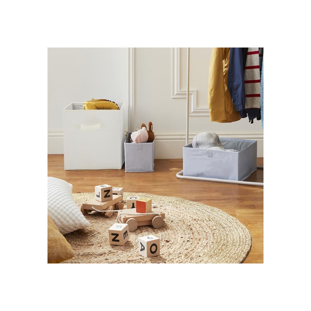 Lot de 6 paniers pliables en tissu blanc 27 x 27 x 27 cm — vue 4
