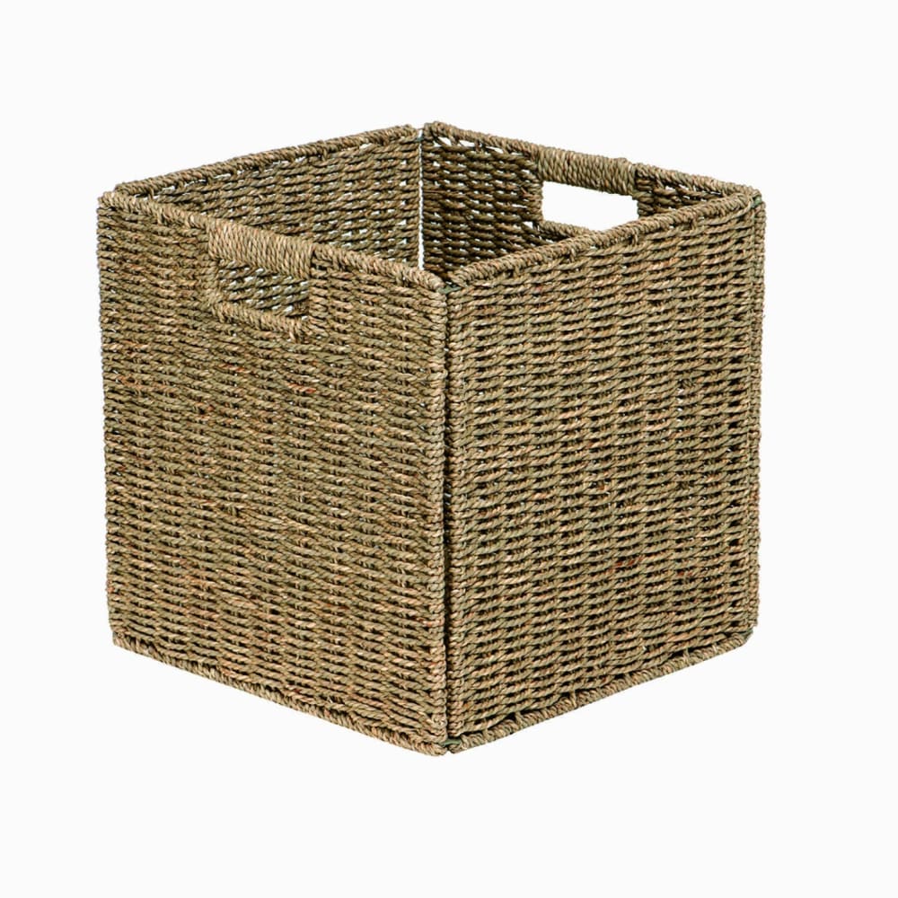 Box & beyond Faltbarer Korb aus natürlichem Seegras, 31 x 31 x 31 cm style landhaus Braun Seebinsen