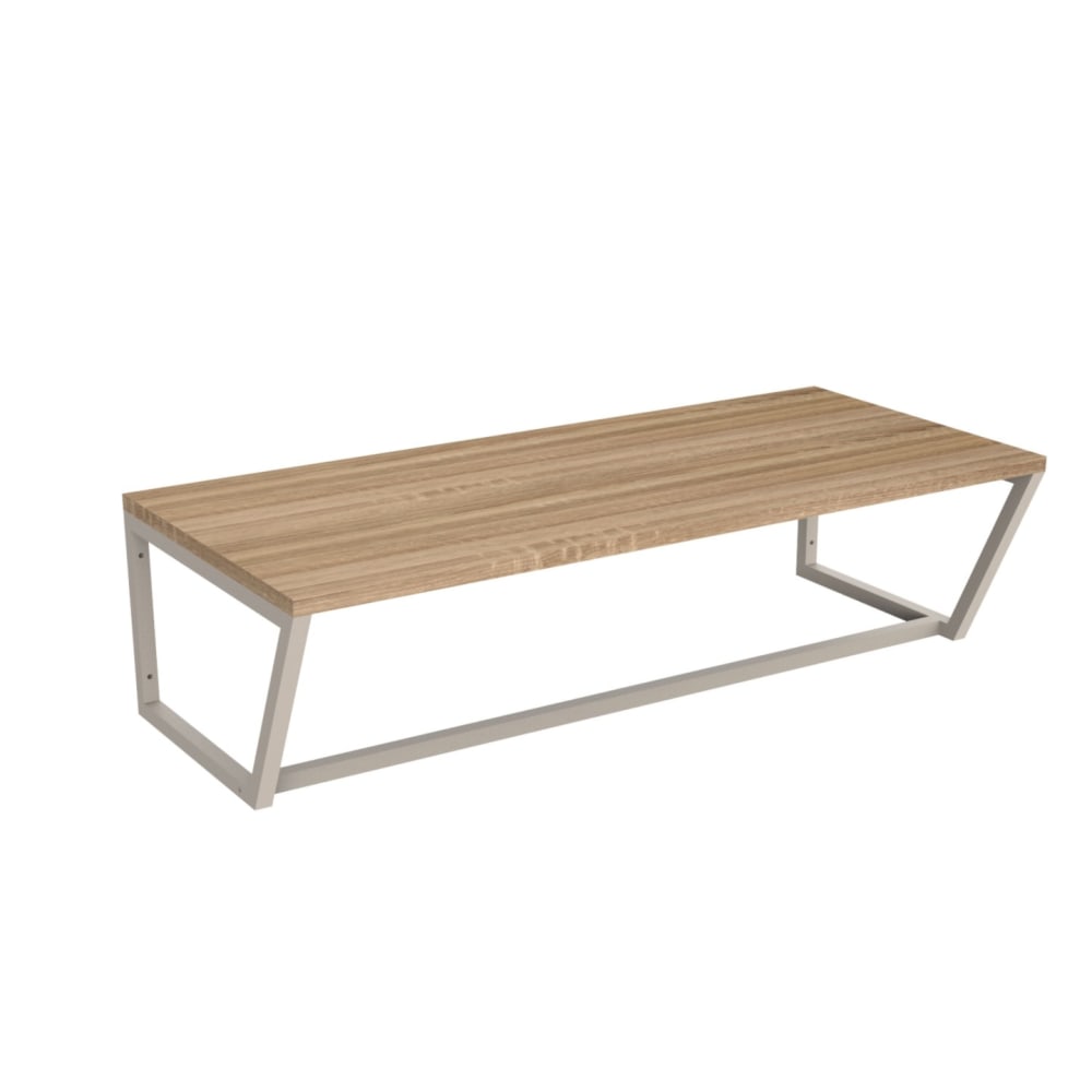 Étagère murale en métal blanc et effet chêne 80 x 36 x 22 cm