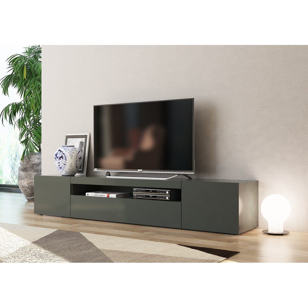 Mobile Porta Tv Moderno 200x40x36,5 Nero - Web Furniture