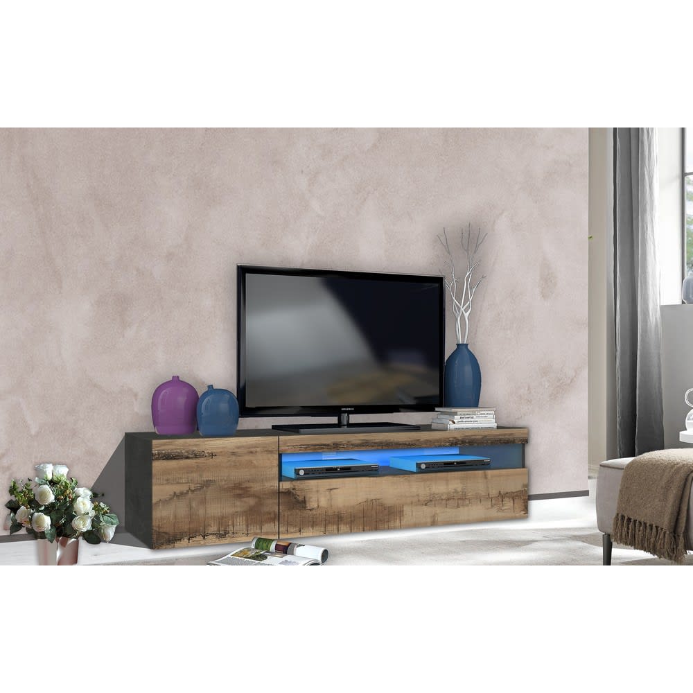 Mobile Porta Tv Moderno 150x40x36,5 ardesia/acero - Web Furniture