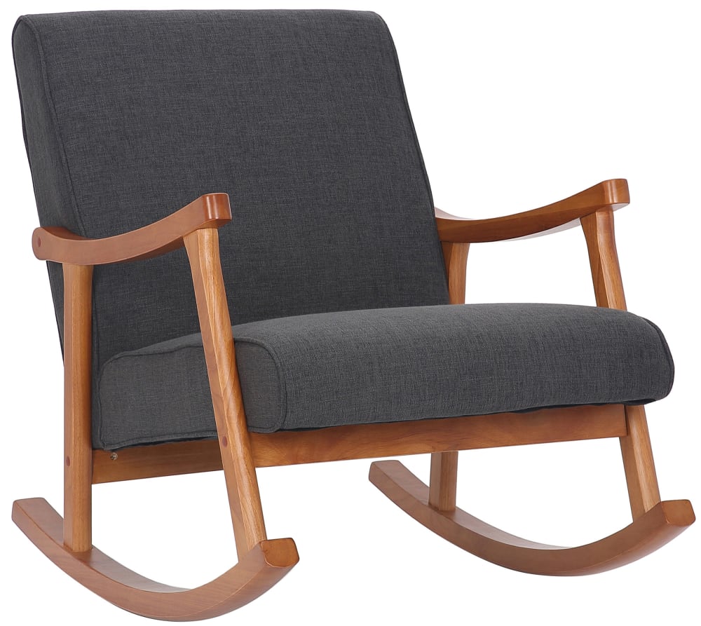 Chaise à bascule avec accoudoirs et assise en tissu Gris foncé — Beyit