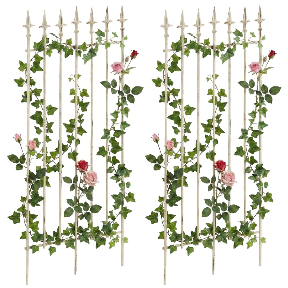 Set de 2 rejas para plantas enredaderas en metal crema antiguo - Maisons du Monde