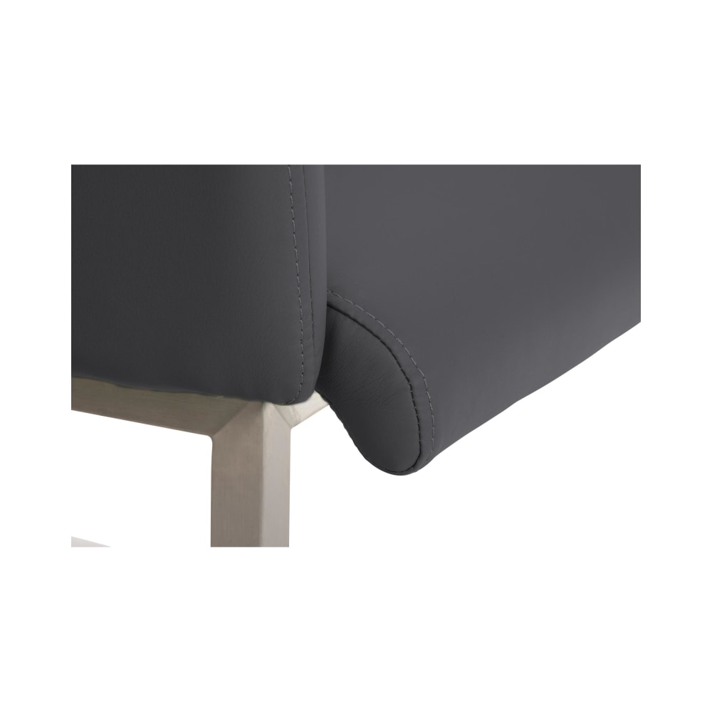 Silla con patas de metal y asiento en Simil cuero Gris - Maisons du Monde
