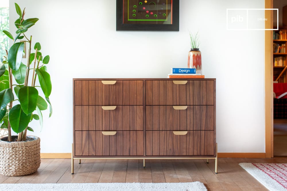 Grande commode 6 tiroirs en bois foncé - Maisons du Monde