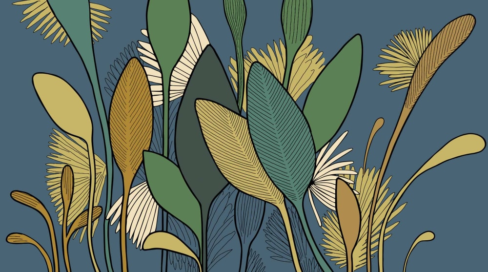 Papier peint végétal, vert 375 x 250cm — vue 3