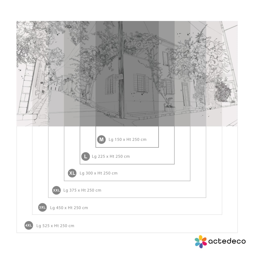 Papier peint village en fleurs, vert 450 x 250cm — vue 4