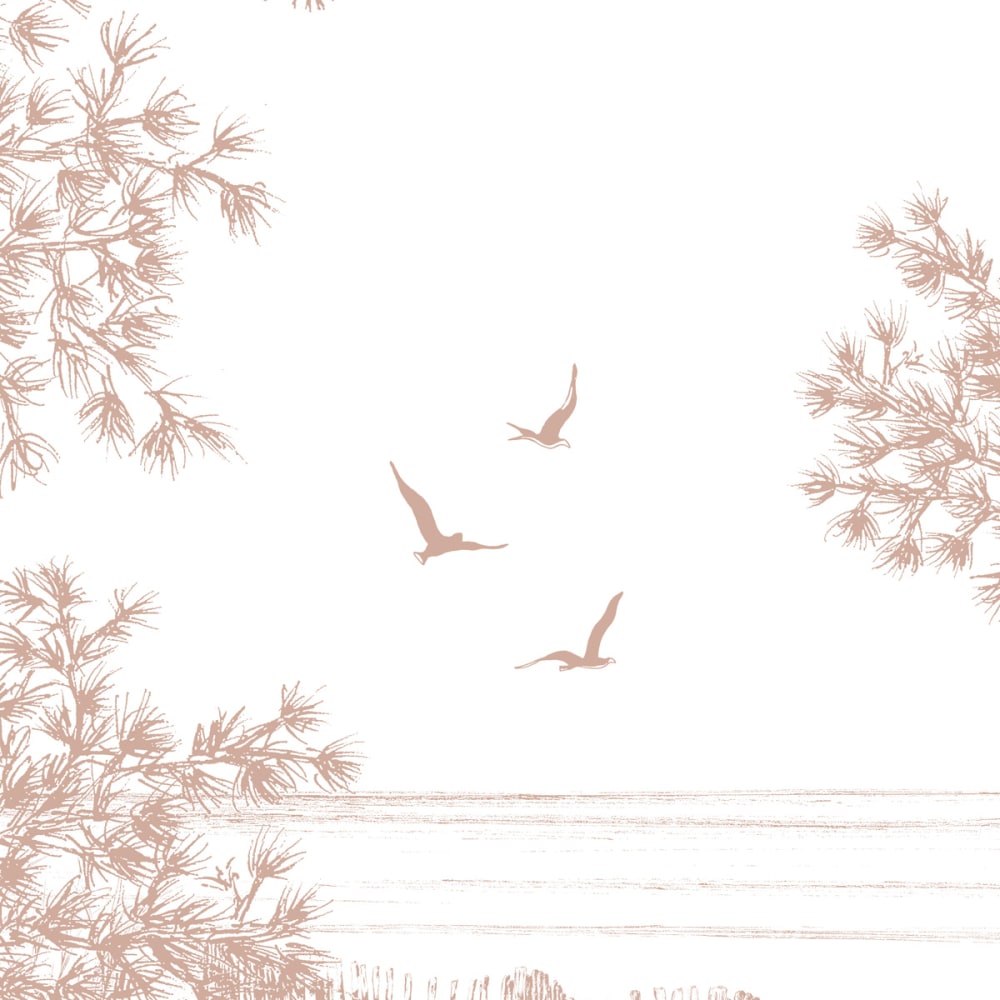 Papier peint balade en bord de mer, beige 450 x 250cm — vue 4
