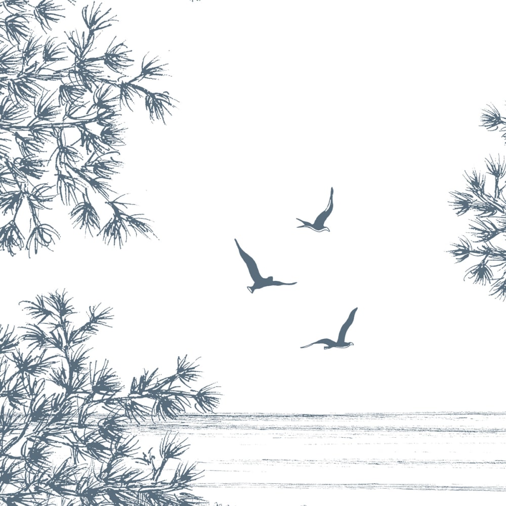 Papier peint balade en bord de mer, gris 225 x 250cm — vue 4