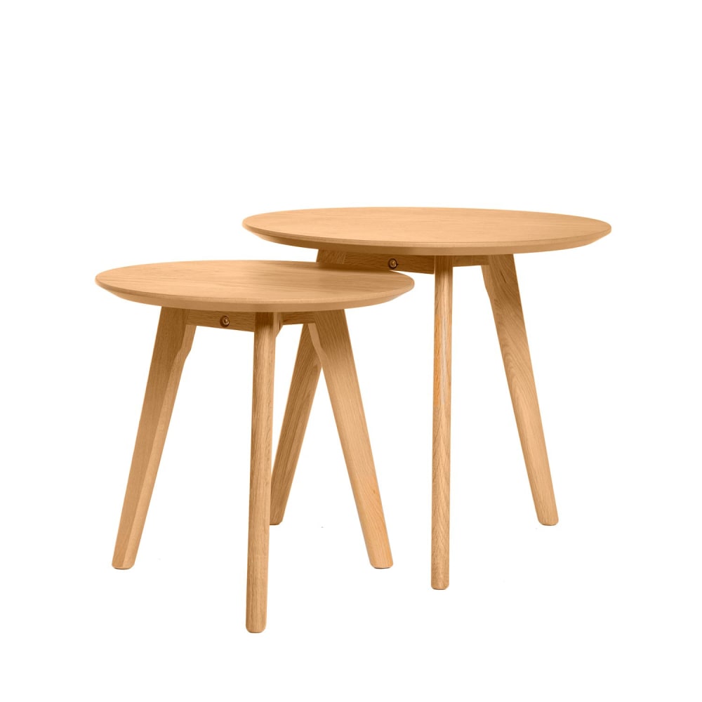 Koketto Home Set runde Tische aus Eichenholz. Braun