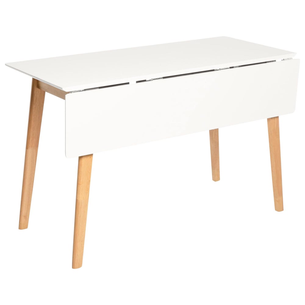 Koketto Home Klappbarer Küchentisch mit Platte in Weiß. Weiß Holz
