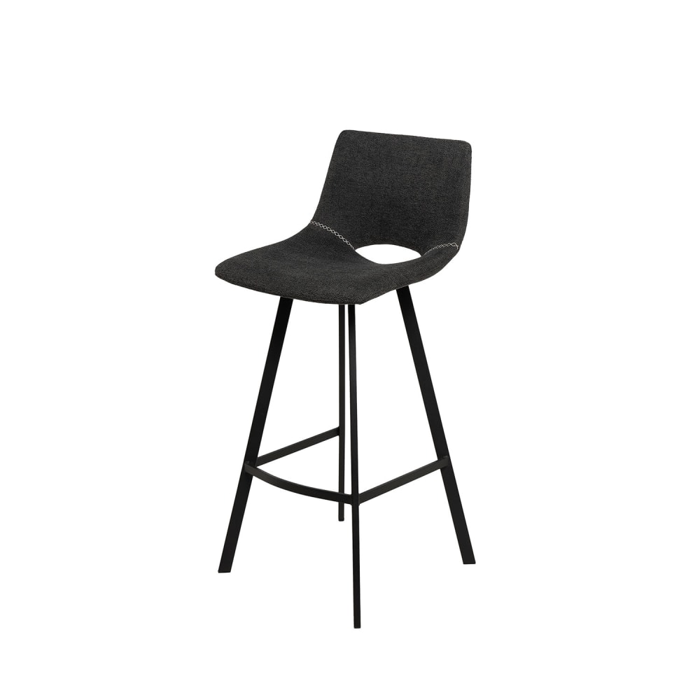 Koketto Home Hoher Hocker mit Bezug in Dunkelgrau und Beinen in Schwarz. - Pes - Polyester