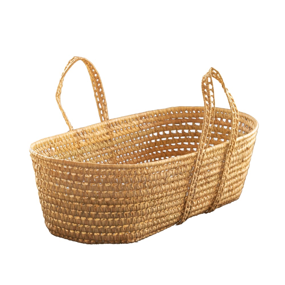 Couffin osier pour bébé végétale naturel 38 x 85 (Home Maison) - Image 1