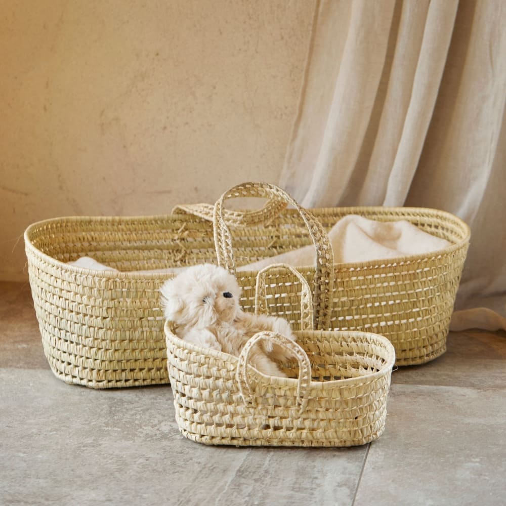 Couffin osier pour bébé végétale naturel 38 x 85 (Home Maison) - Image 3