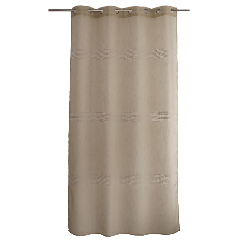 Voilage bohème à bandes ajourées polyester beige 140x240 cm - Maisons du Monde