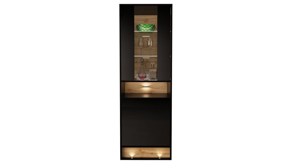 Vitrine effet bois Noir