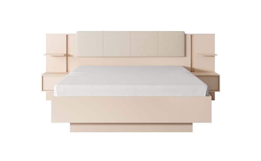 Lit effet bois Rose 160x200