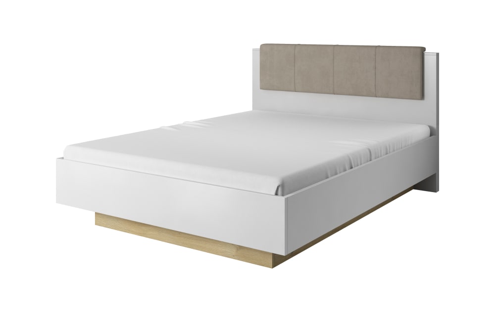 Lit effet bois Blanc 160x200