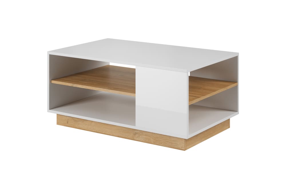 table basse effet bois - blanc