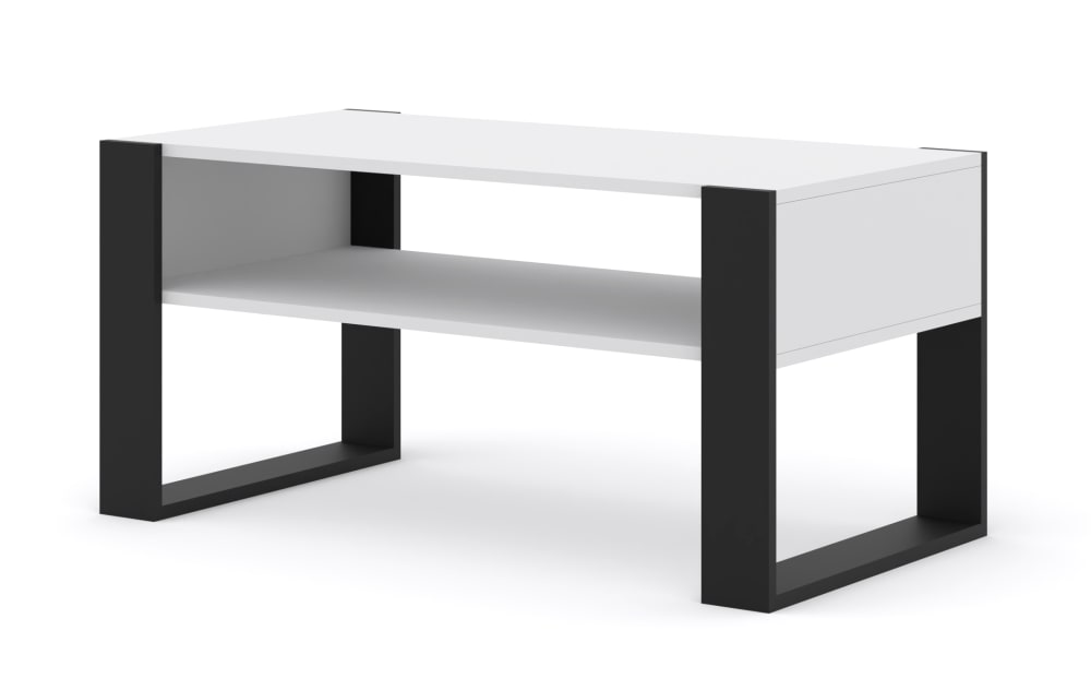 table basse effet bois - blanc