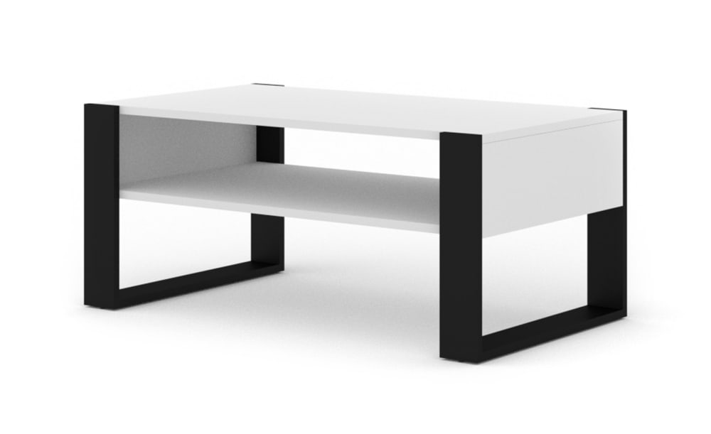 table basse effet bois - blanc