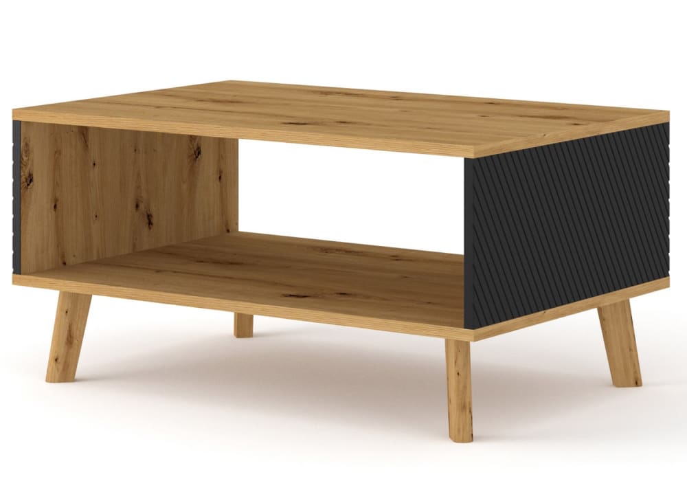 Table basse 90 cm panneaux laminés noir Table basse 90 cm panneaux laminés noir