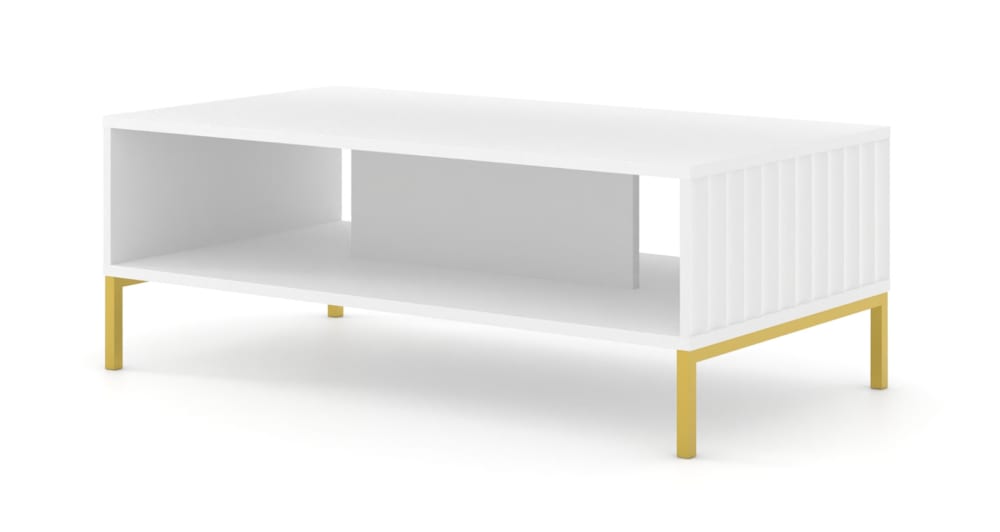 table basse effet bois - blanc