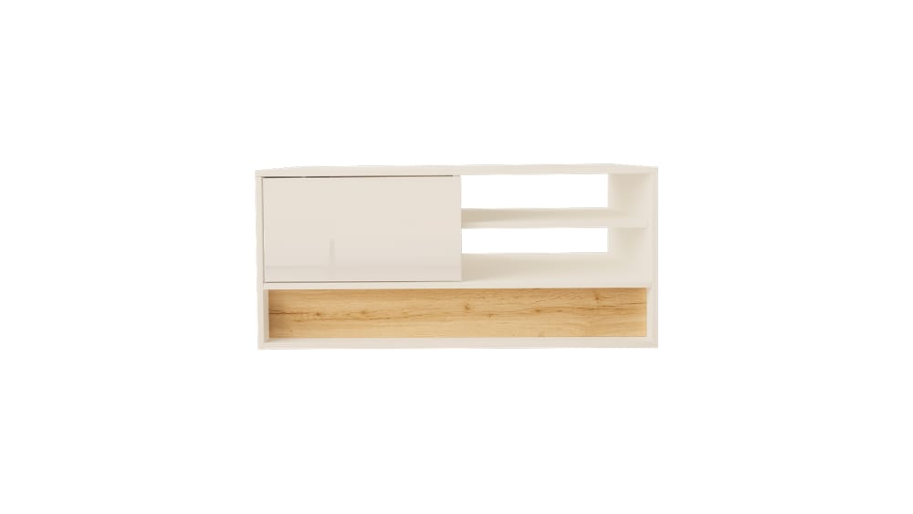 table basse effet bois - blanc
