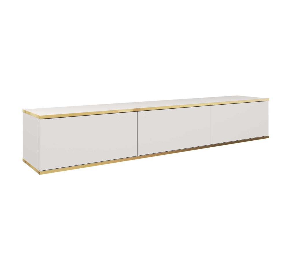 Meuble TV effet bois - blanc