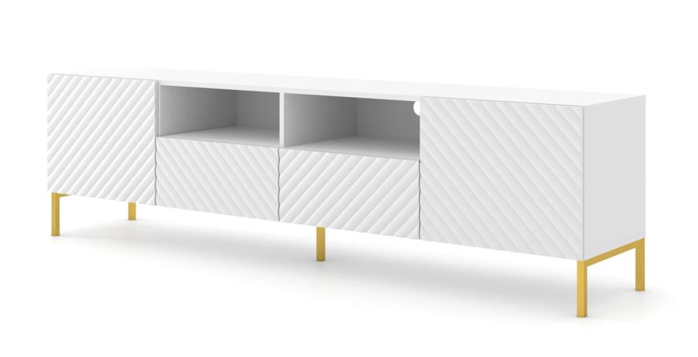 Meuble TV effet bois Blanc Meuble TV effet bois Blanc