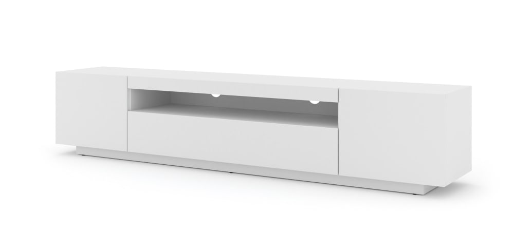 Meuble tv mural 3 portes 200 cm panneaux stratifiés blanc