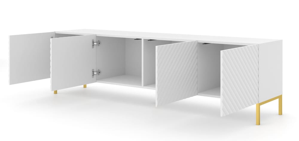 Meuble TV effet bois Blanc Meuble TV effet bois Blanc
