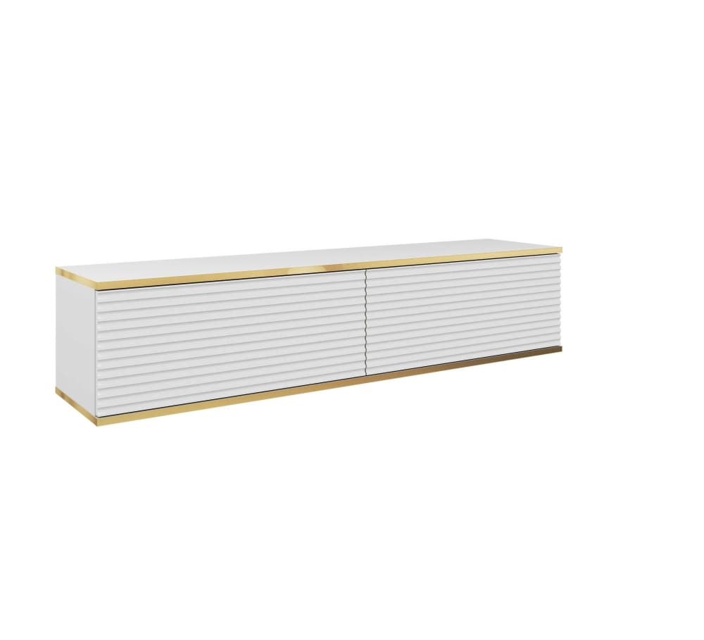 Meuble TV effet bois - blanc
