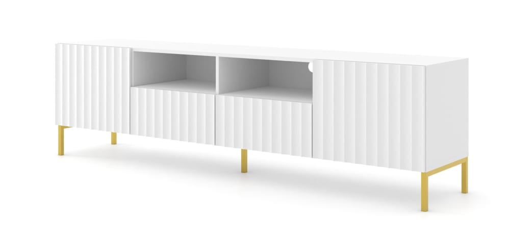 Meuble TV effet bois Blanc Meuble TV effet bois Blanc