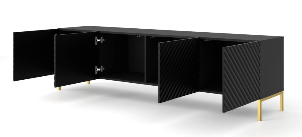 Meuble TV effet bois Noir Meuble TV effet bois Noir