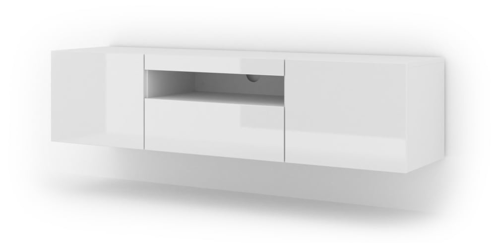 Meuble TV effet bois Blanc Meuble TV effet bois Blanc